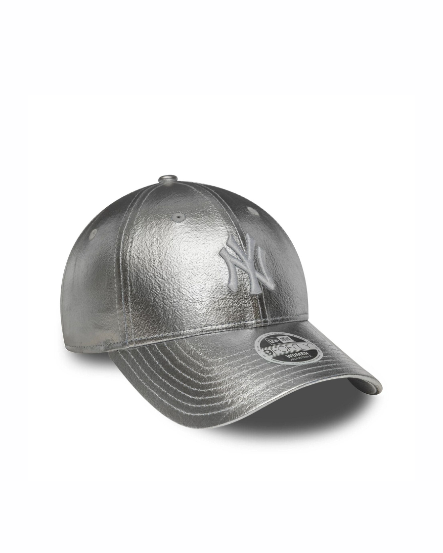 New era New York Yankees Womens MLB Metallic Silver 9FORTY Adjustable Cap