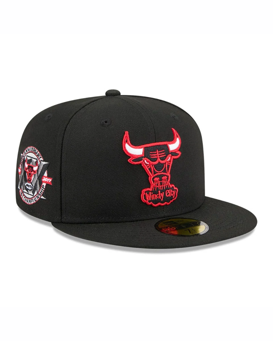 Chicago Bulls NBA Hardwood Classic Black 59FIFTY Fitted Cap