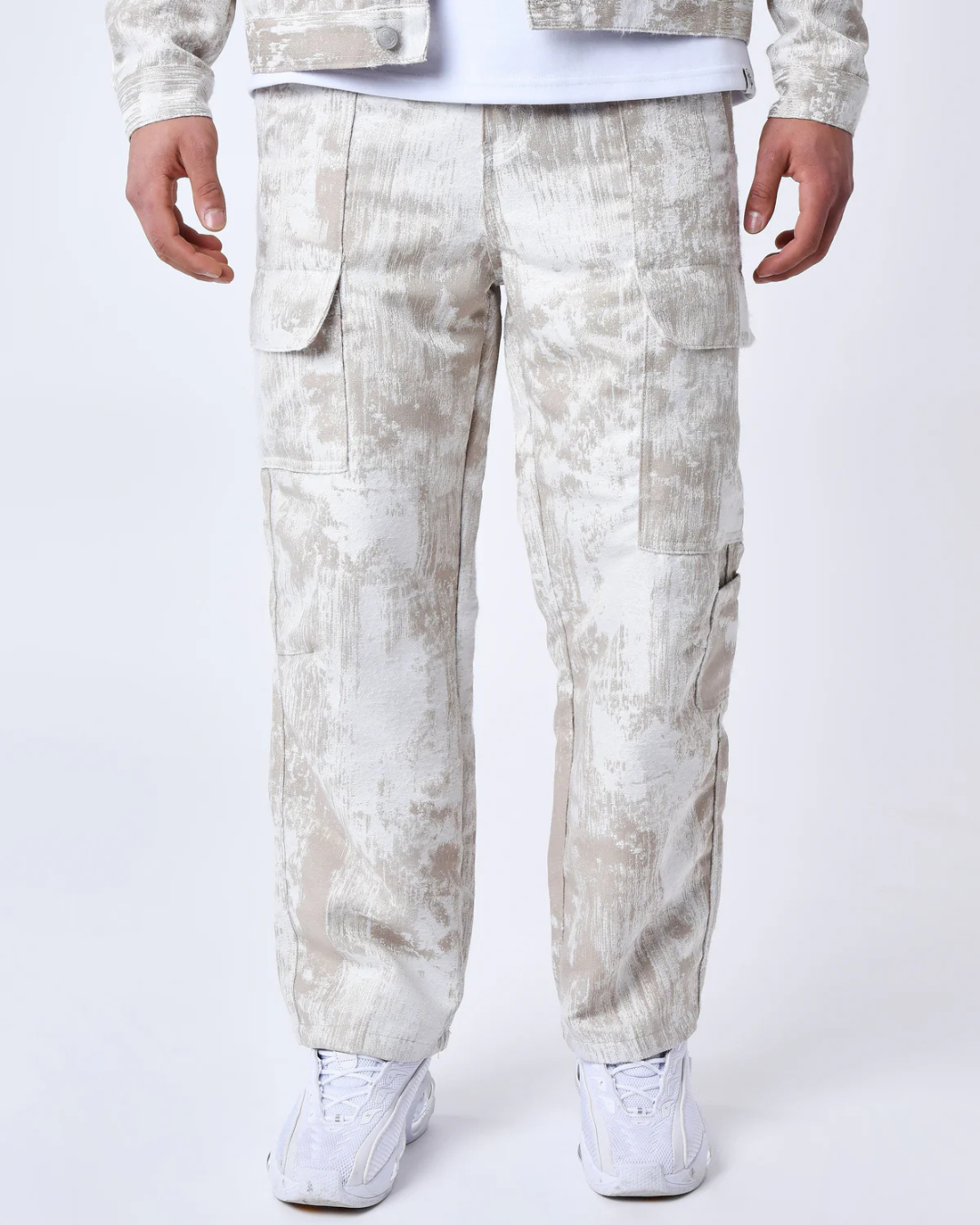 PXP PANTALÓN CON BOLSILLOS DE LONA ABSTRACTA