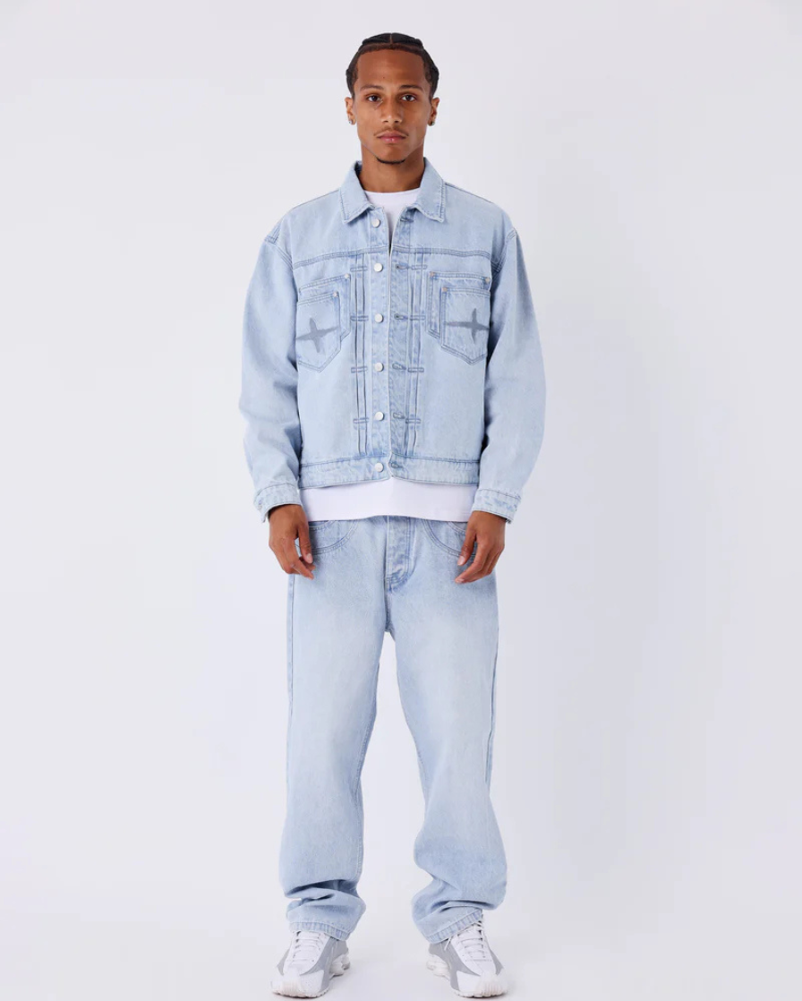 Pxp CHAQUETA DE MEZCLILLA DESGASTADA