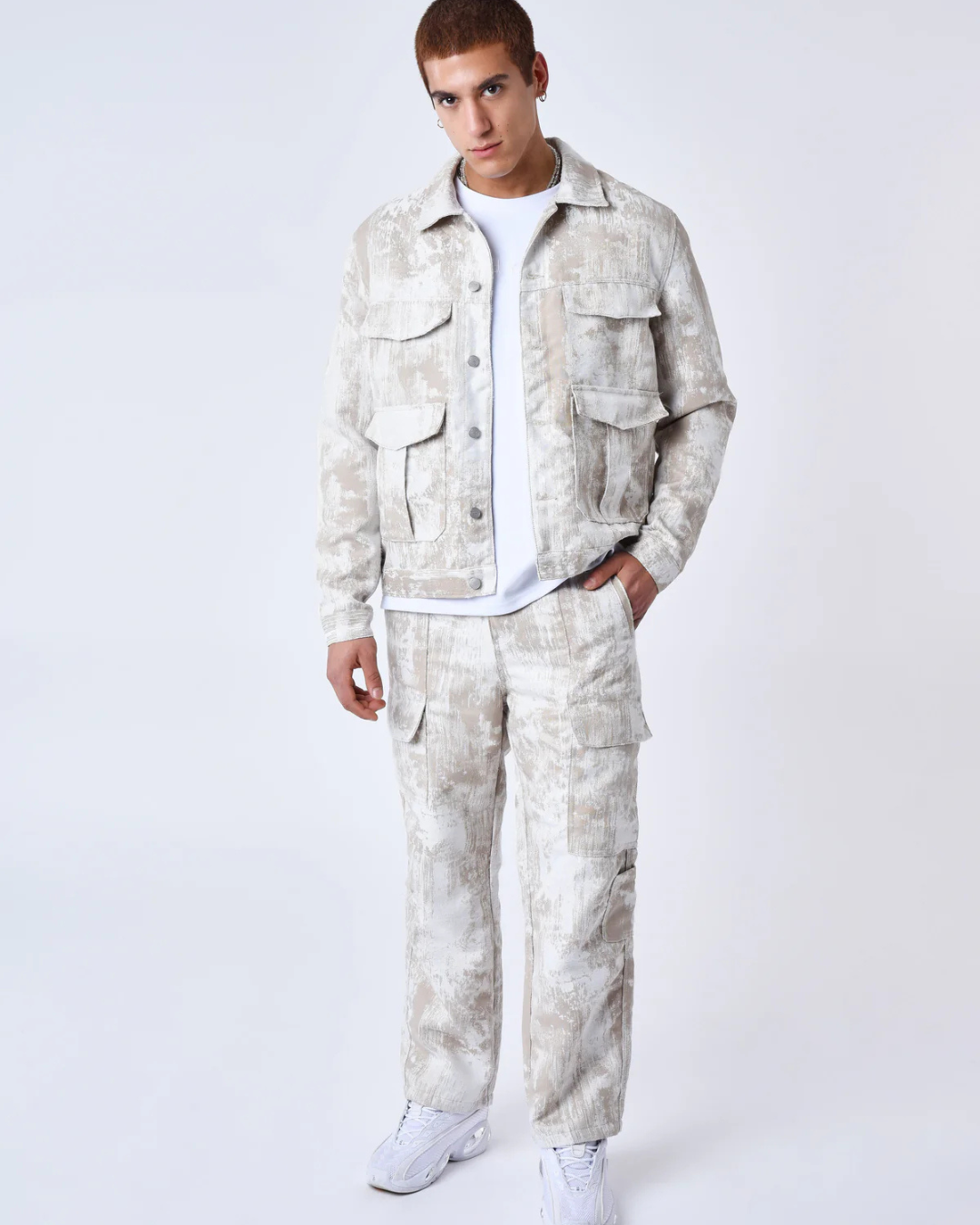 PXP PANTALÓN CON BOLSILLOS DE LONA ABSTRACTA