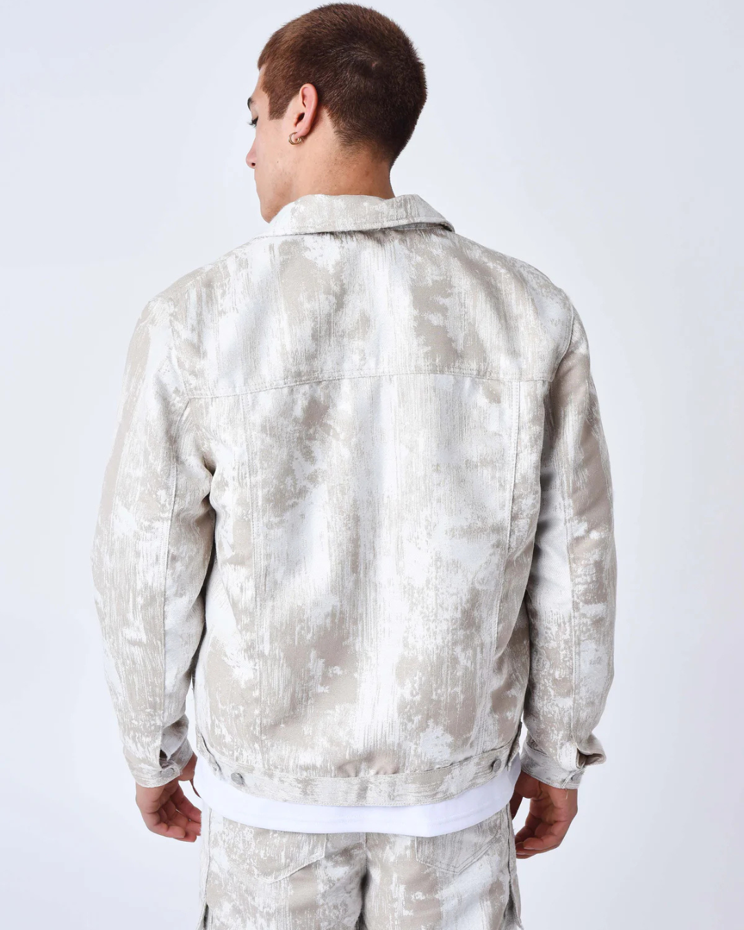 PXP CHAQUETA CON BOLSILLOS EN TELA ABSTRACTA