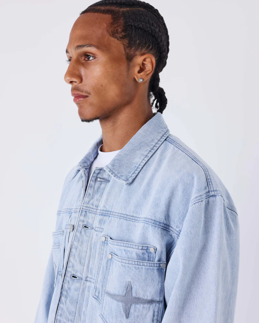 Pxp CHAQUETA DE MEZCLILLA DESGASTADA