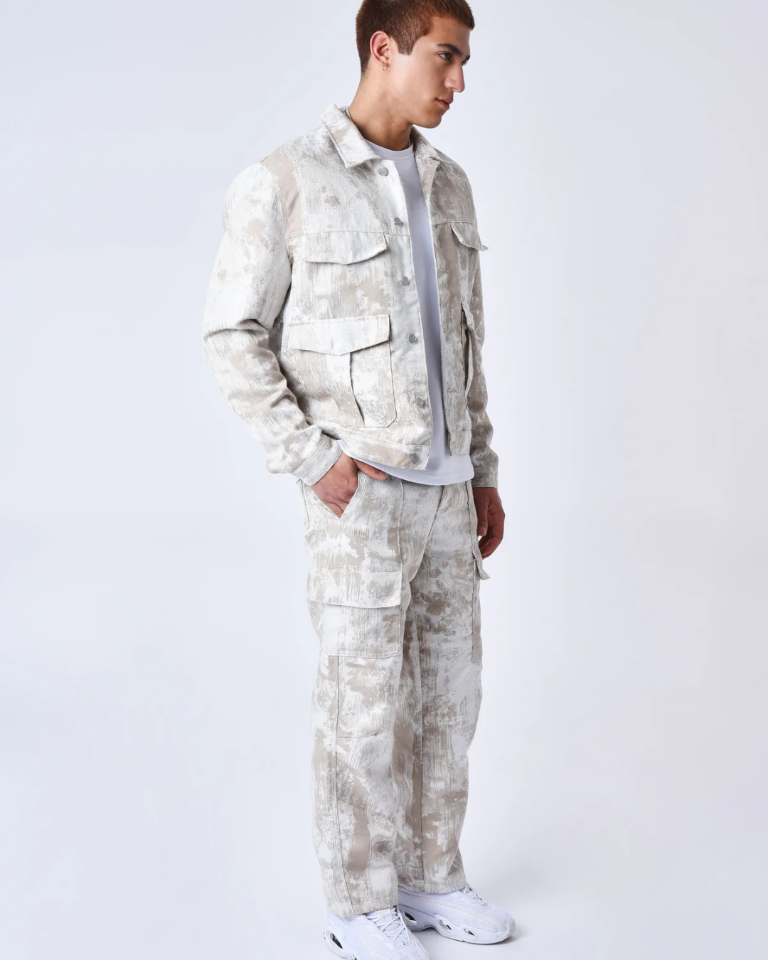 PXP PANTALÓN CON BOLSILLOS DE LONA ABSTRACTA