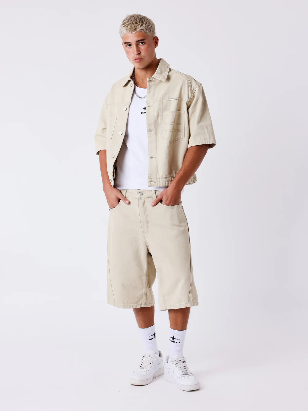 Pxp camisa vaquera crema