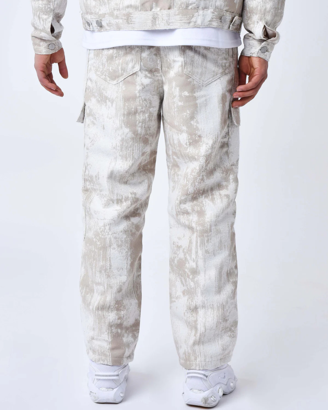 PXP PANTALÓN CON BOLSILLOS DE LONA ABSTRACTA