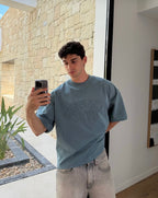 Love camiseta azul verdoso