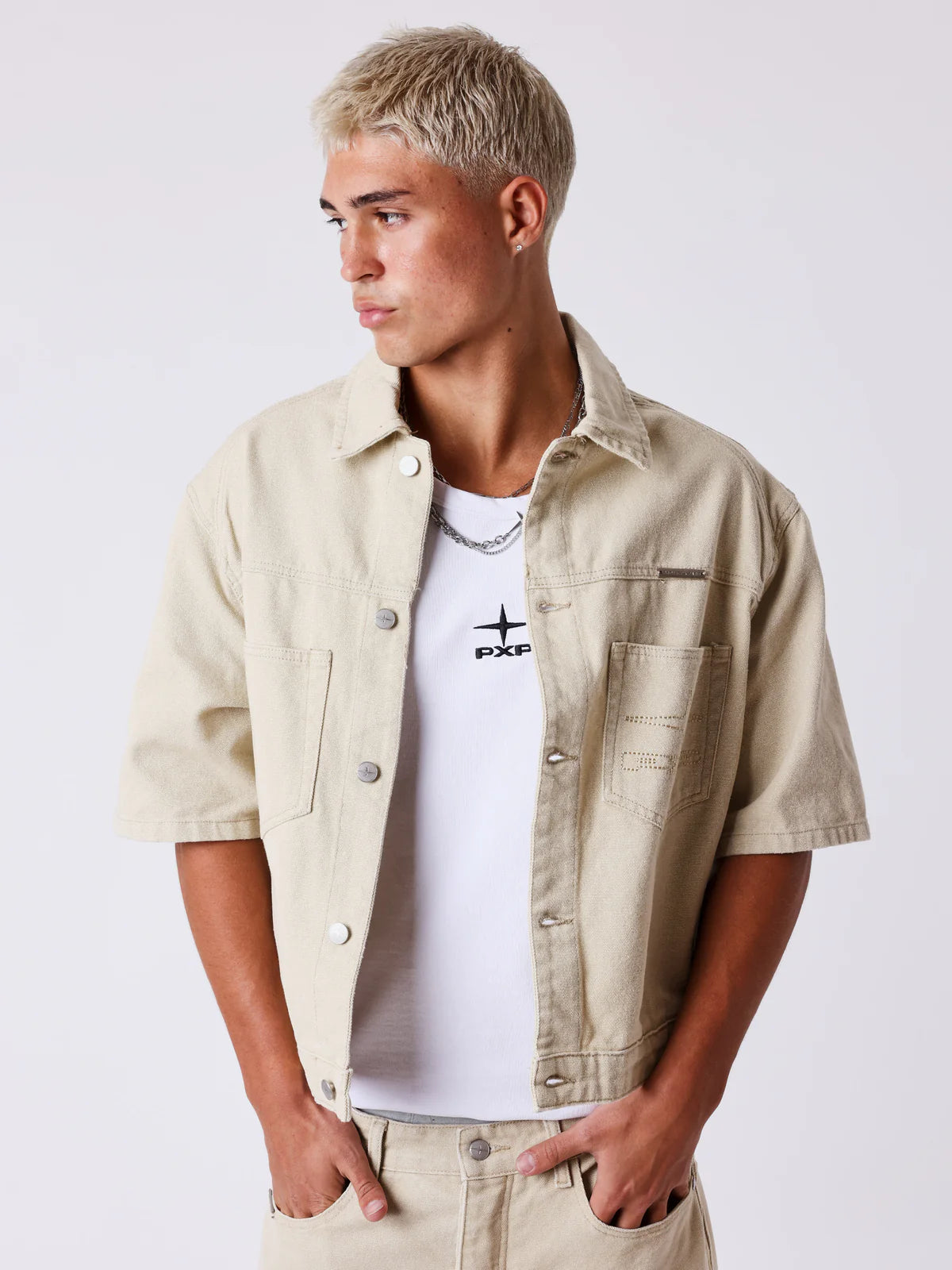 Pxp camisa vaquera crema