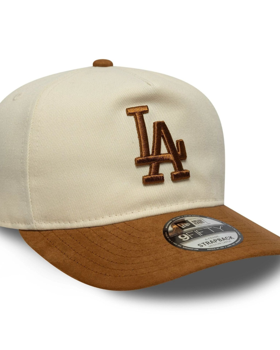 New era Gorra MLB Suede Visor LA Dodgers 9FORTY A-Frame Snapback Beige