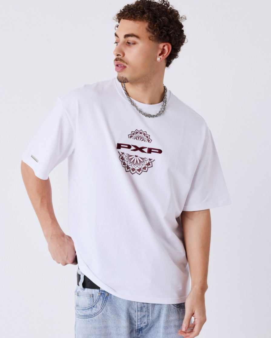 Pxp Camiseta blanca y granate