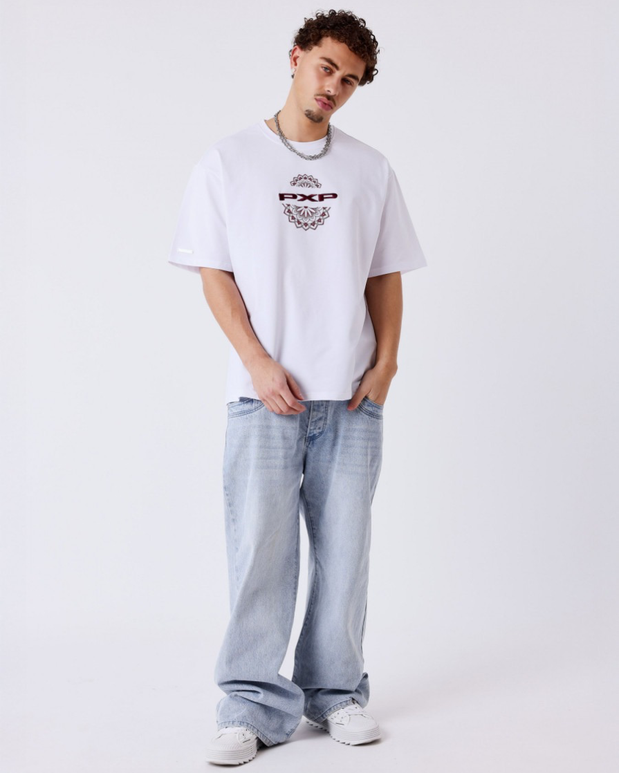 Pxp Camiseta blanca y granate