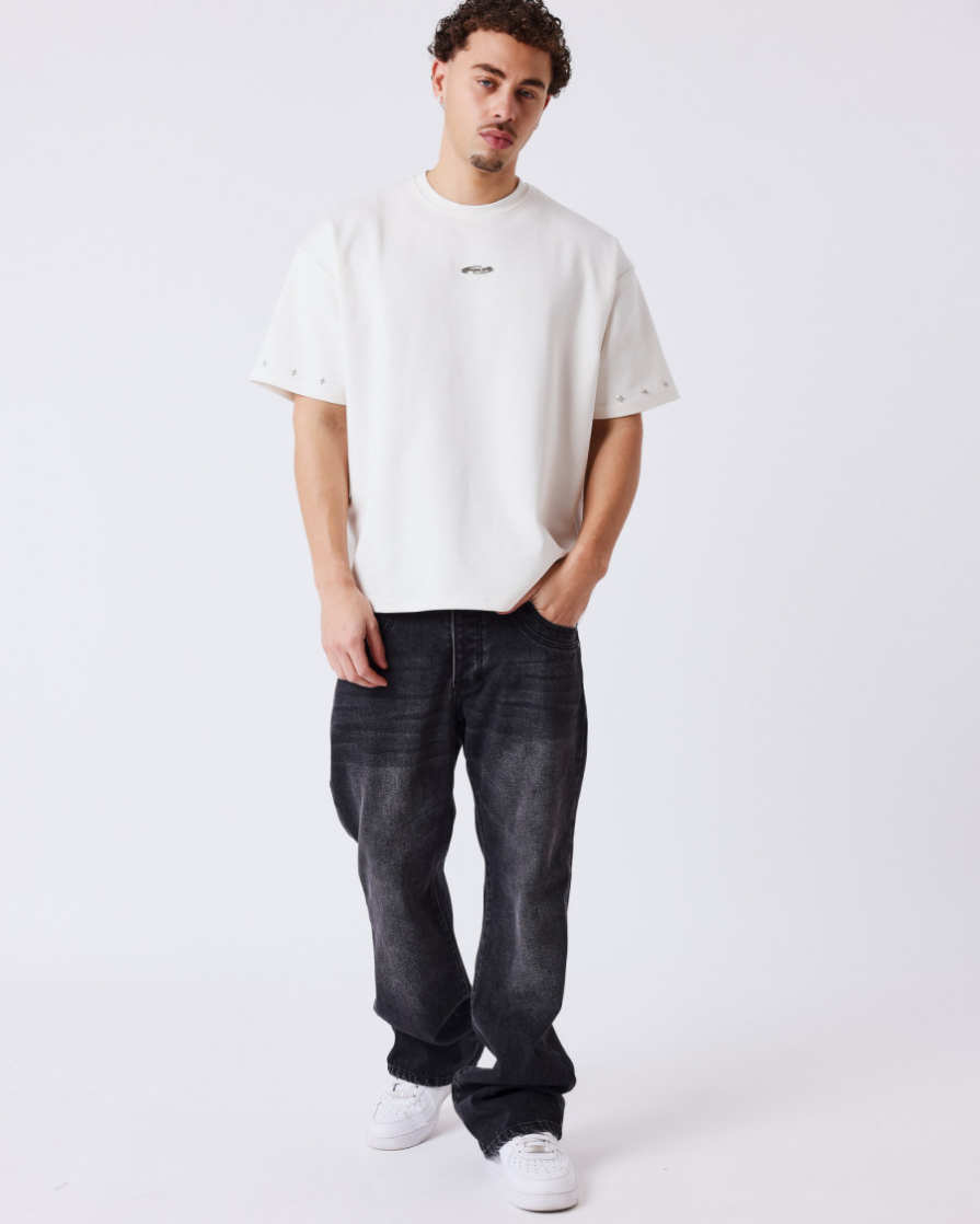 Pxp Camiseta blanca y plata