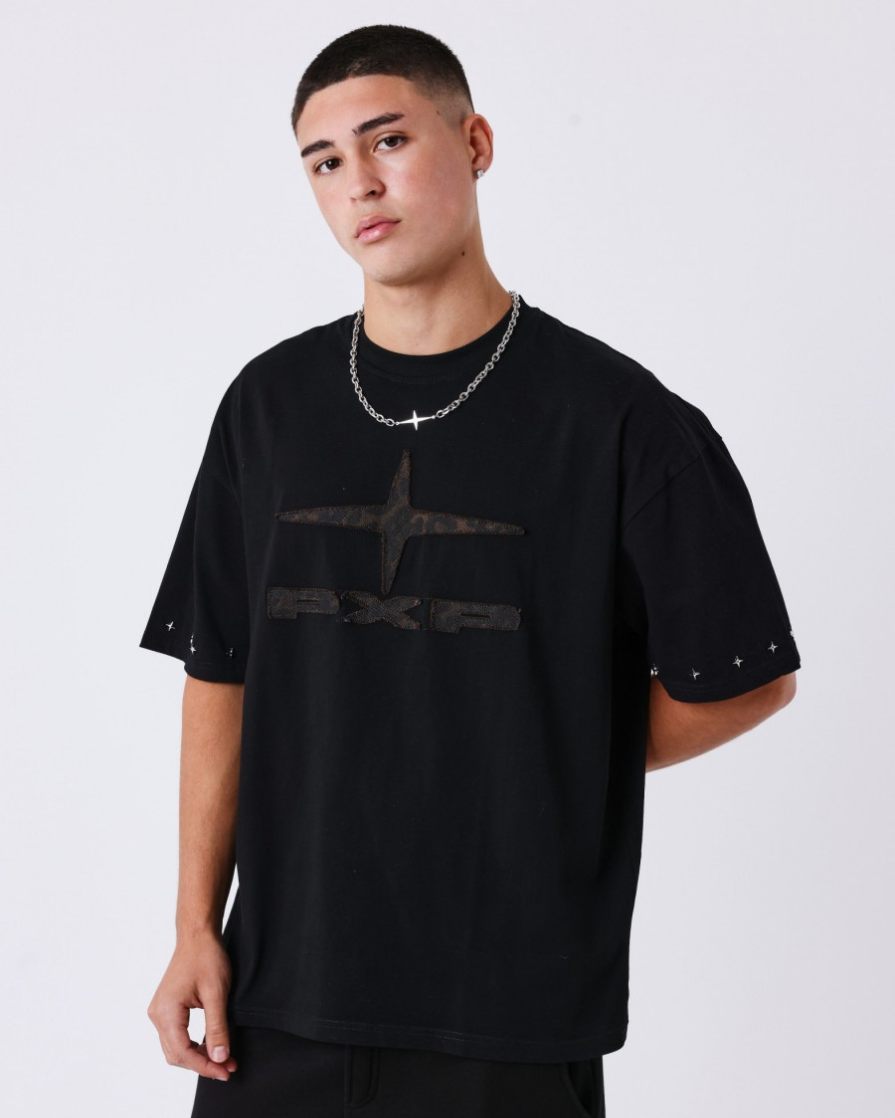 Pxp T shirt Logo PXP à motif léopard