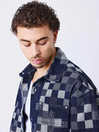 Pxp Camisa vaquera cuadros oscura