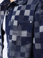 Pxp Camisa vaquera cuadros oscura
