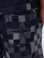 Pxp pantalón cuadros conjunto vaquero oscuro