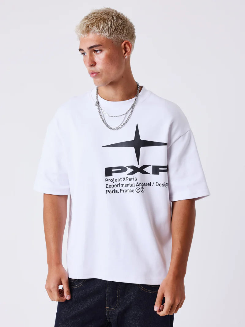 Pxp tee blanca logo grande