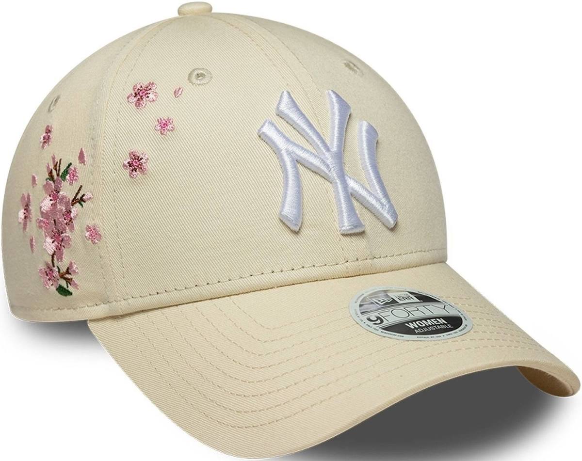 New era beige flores rosas