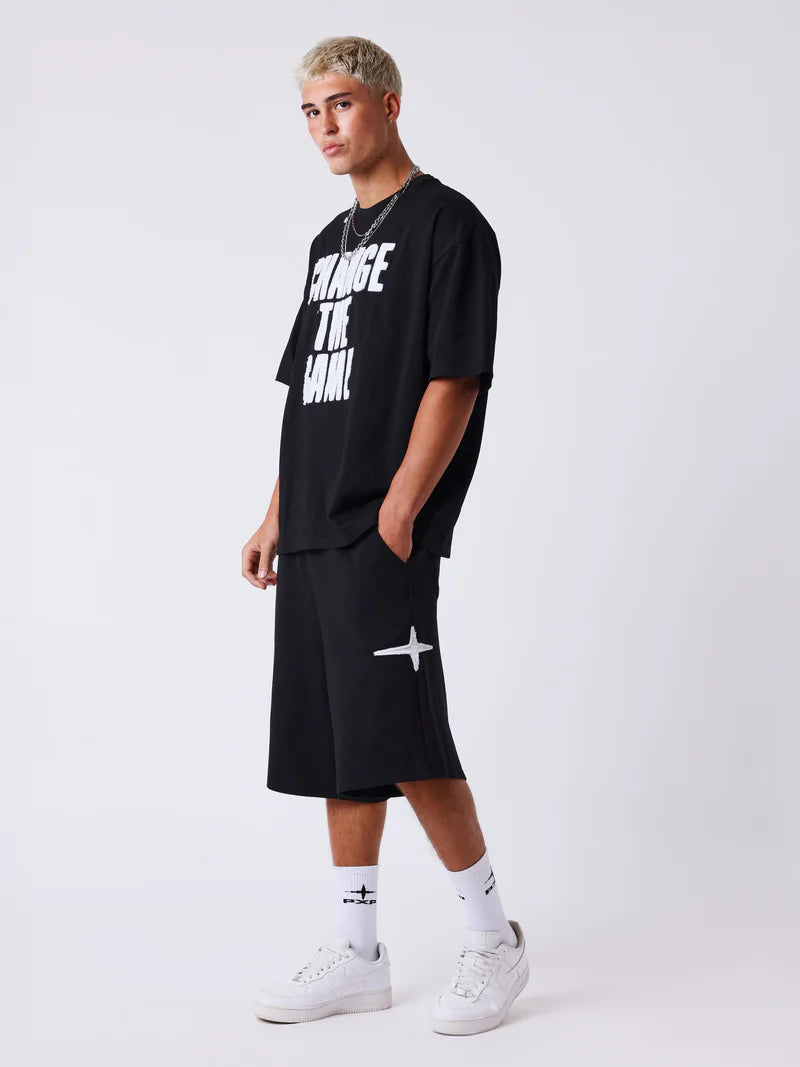 Pxp pantalón chándal negro estrellas