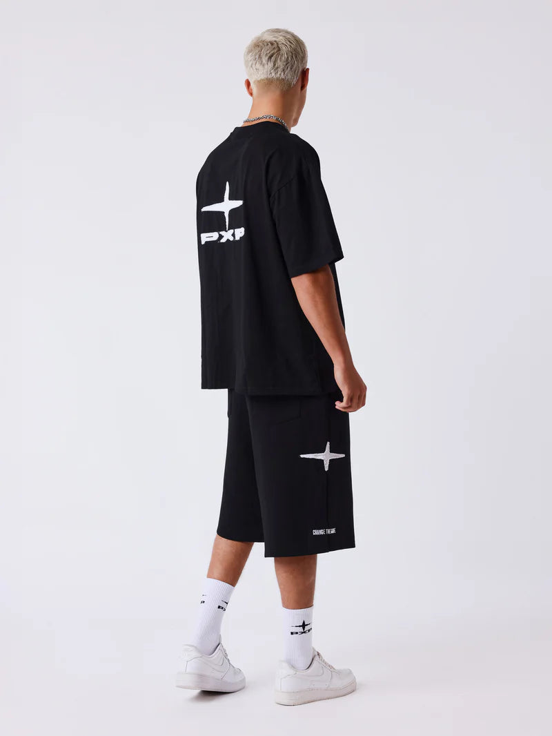 Pxp pantalón chándal negro estrellas