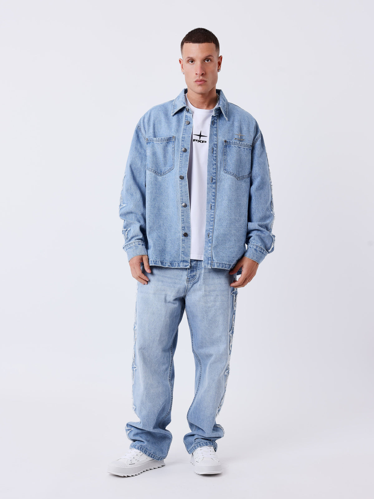 PXP SOBRECAMISA DE DENIM CON PANELES POLARIS