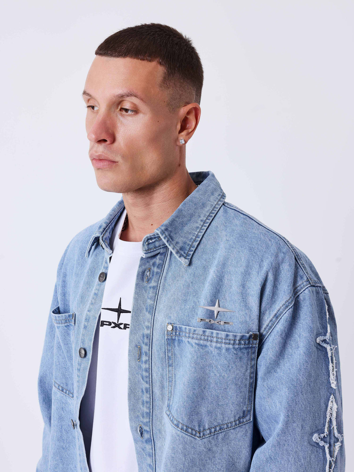 PXP SOBRECAMISA DE DENIM CON PANELES POLARIS