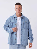 PXP SOBRECAMISA DE DENIM CON PANELES POLARIS