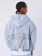 Pxp CHAQUETA CON CAPUCHA DE DENIM AZUL