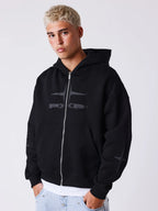 Pxp SUDADERA CON CAPUCHA Y CREMALLERA CON STRASS negra