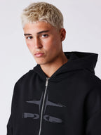 Pxp SUDADERA CON CAPUCHA Y CREMALLERA CON STRASS negra
