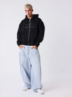 Pxp SUDADERA CON CAPUCHA Y CREMALLERA CON STRASS negra