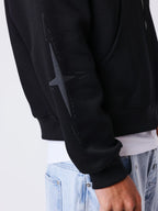 Pxp SUDADERA CON CAPUCHA Y CREMALLERA CON STRASS negra