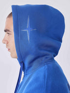 Pxp SUDADERA CON CAPUCHA Y CREMALLERA CON STRASS azul