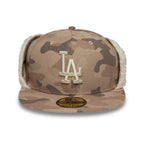 New era Gorra LA Dodgers MLB Cord Downflap 59FIFTY Fitted Beige