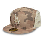 New era Gorra LA Dodgers MLB Cord Downflap 59FIFTY Fitted Beige