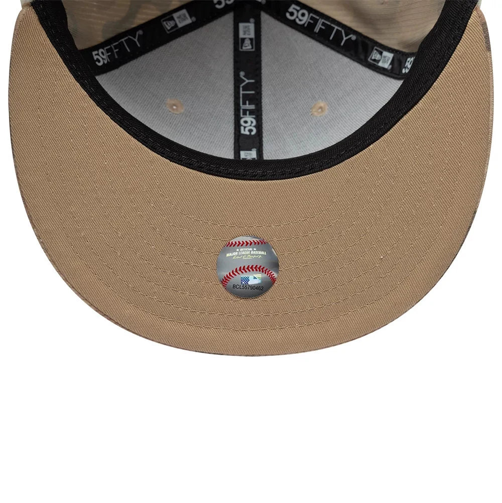 New era Gorra LA Dodgers MLB Cord Downflap 59FIFTY Fitted Beige