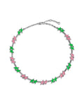 Pink / Green Melted Stars Necklace