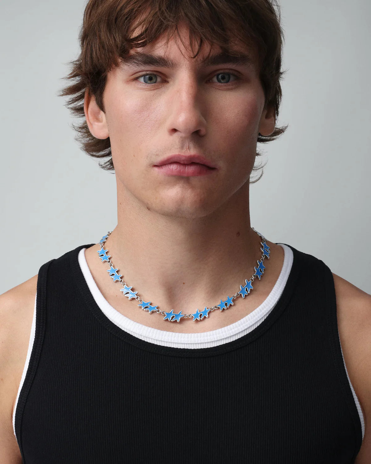 Light Blue Melted Stars Necklace