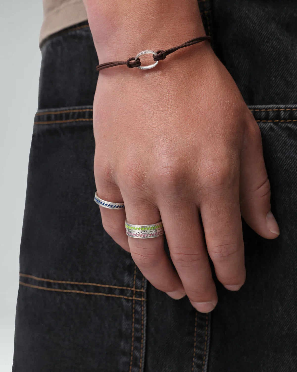 Two Jeys Blue Enameled Starline Ring