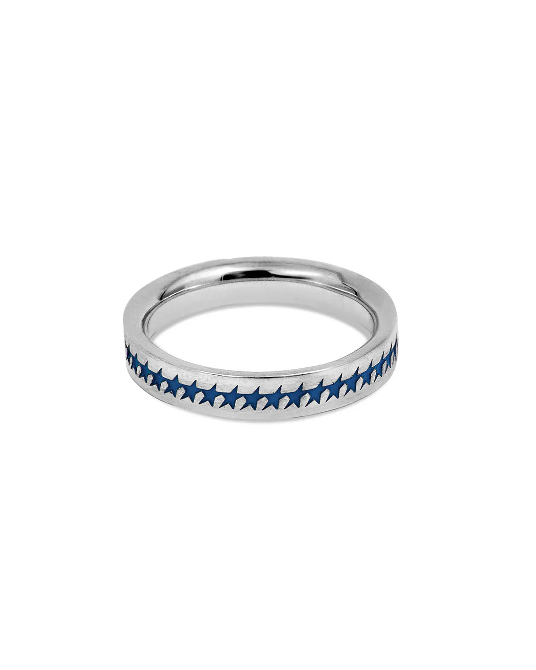 Two Jeys Blue Enameled Starline Ring