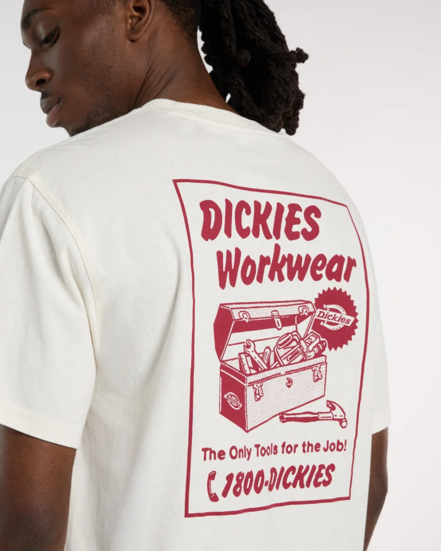 Dickies camiseta blanca y granate