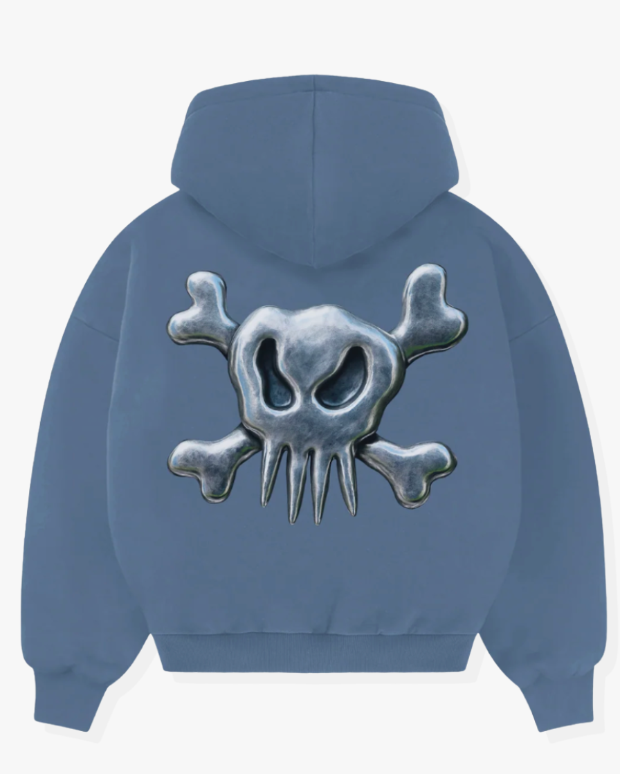 6ixty4our STEEL SKULL – BLUE HOODIE