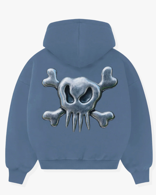 6ixty4our STEEL SKULL – BLUE HOODIE