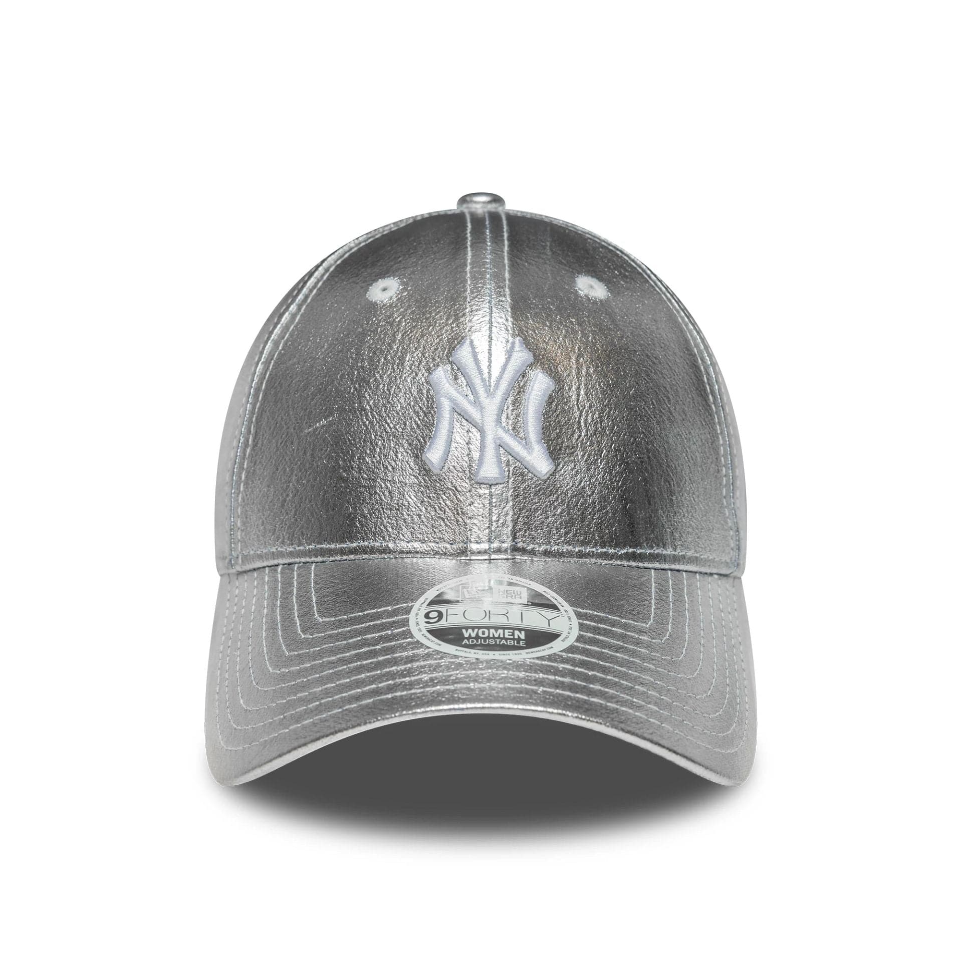New era New York Yankees Womens MLB Metallic Silver 9FORTY Adjustable Cap