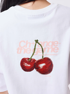 Pxp Camiseta Blanca Mujer Cerezas