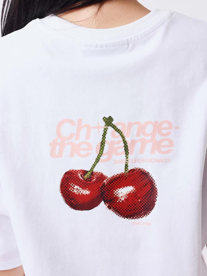 Pxp Camiseta Blanca Mujer Cerezas