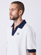 PXP Polo De Punto Blanco Azul Marino