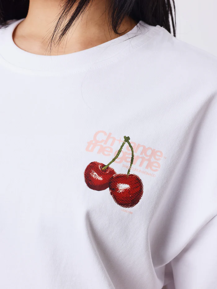 Pxp Camiseta Blanca Mujer Cerezas