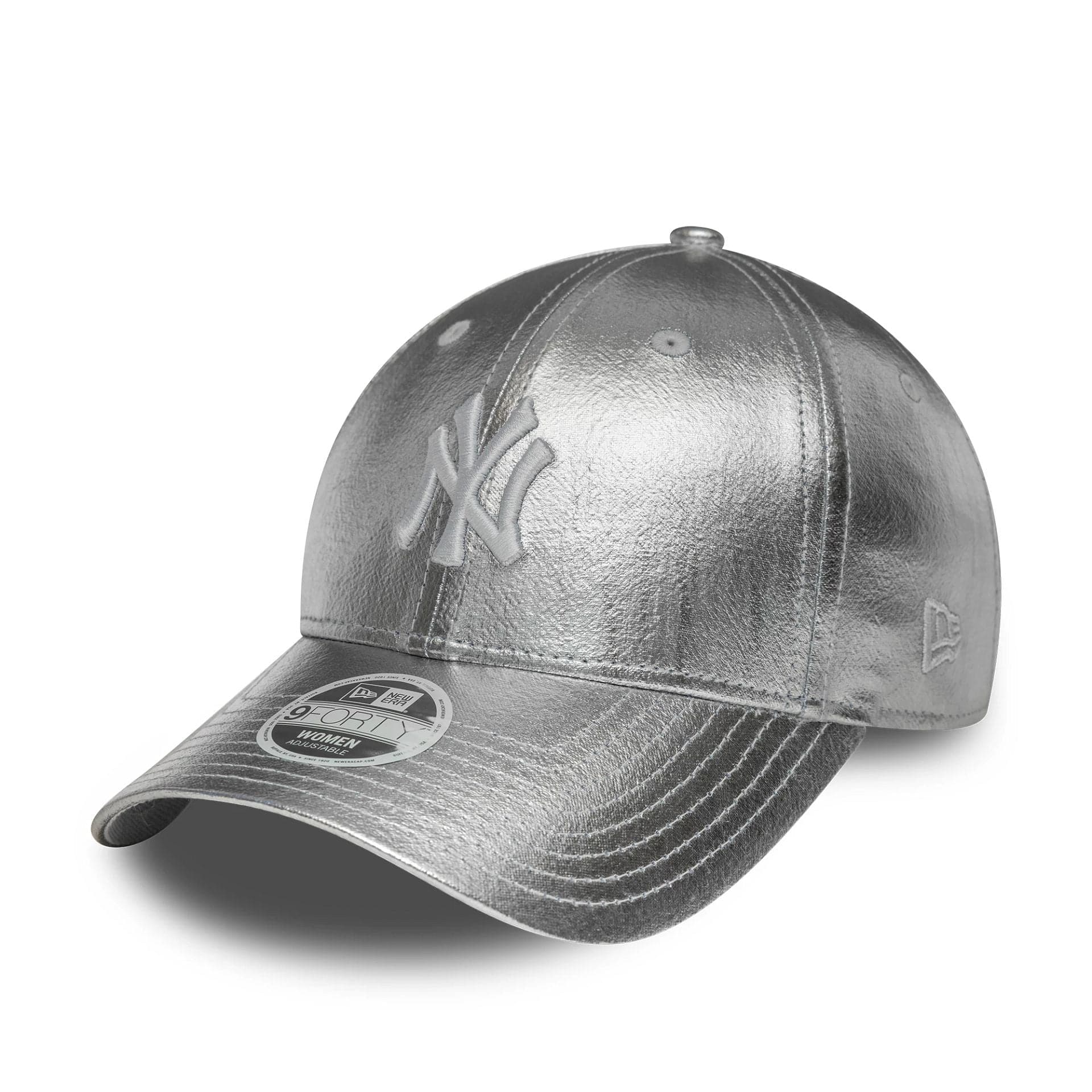 New era New York Yankees Womens MLB Metallic Silver 9FORTY Adjustable Cap