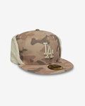 New era Gorra LA Dodgers MLB Cord Downflap 59FIFTY Fitted Beige